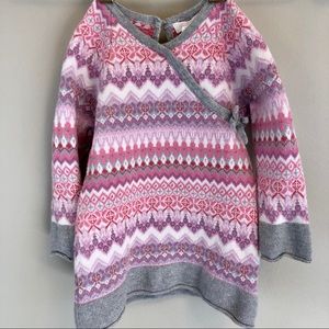 Angel Dear Fairisle Kimono Dress, Sz 6-12 mos